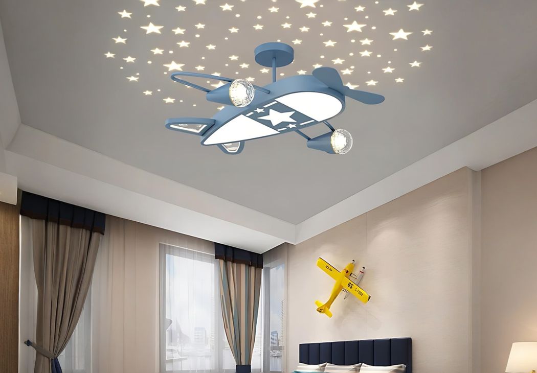Plafonnier chambre enfant avion suspendu