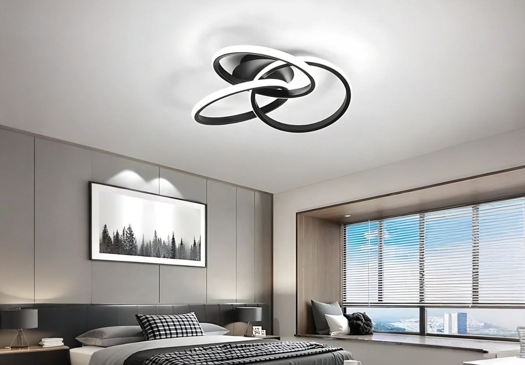 Plafonnier design anneaux entrelacés