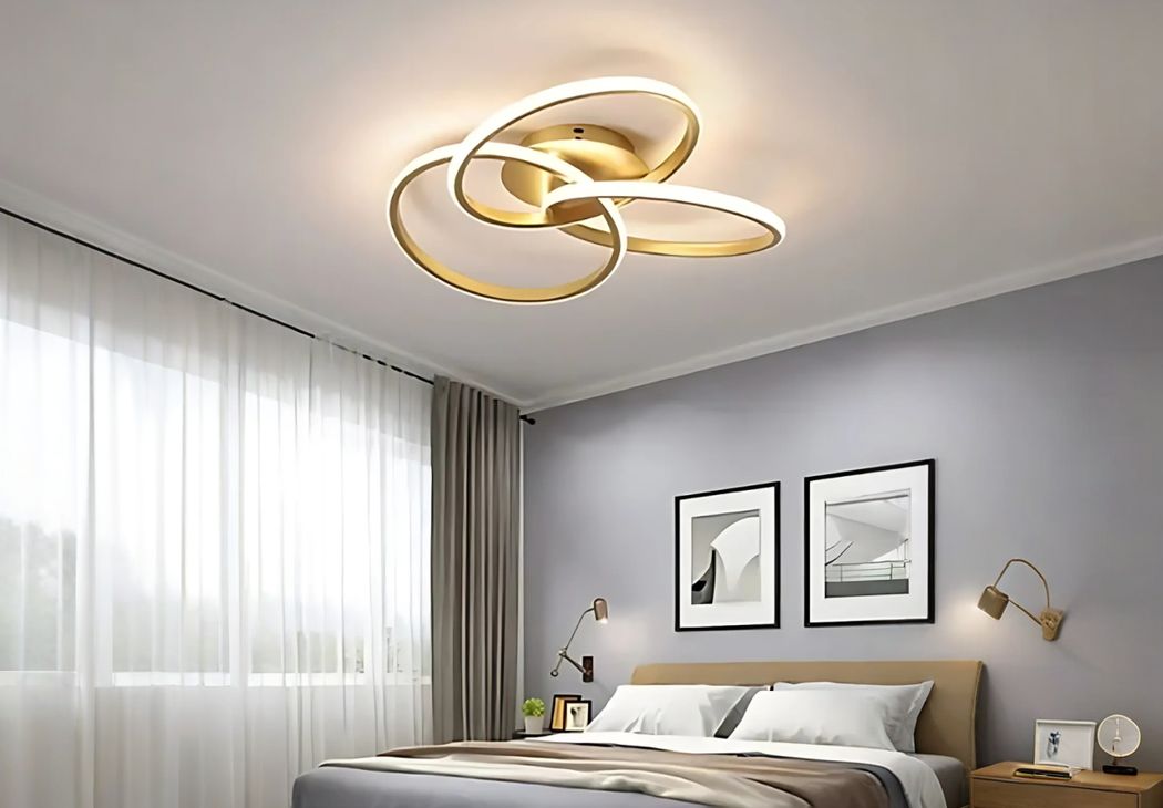Plafonnier design anneaux entrelacés