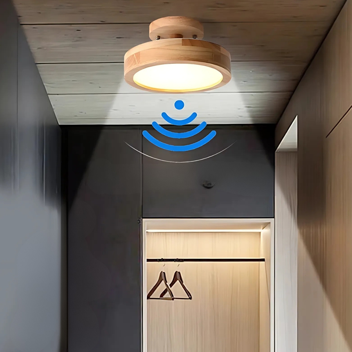 1 Plafonnier LED Avec Détecteur De Mouvement, Plafonnier à Batterie Avec Télécommande, 4000 MAh