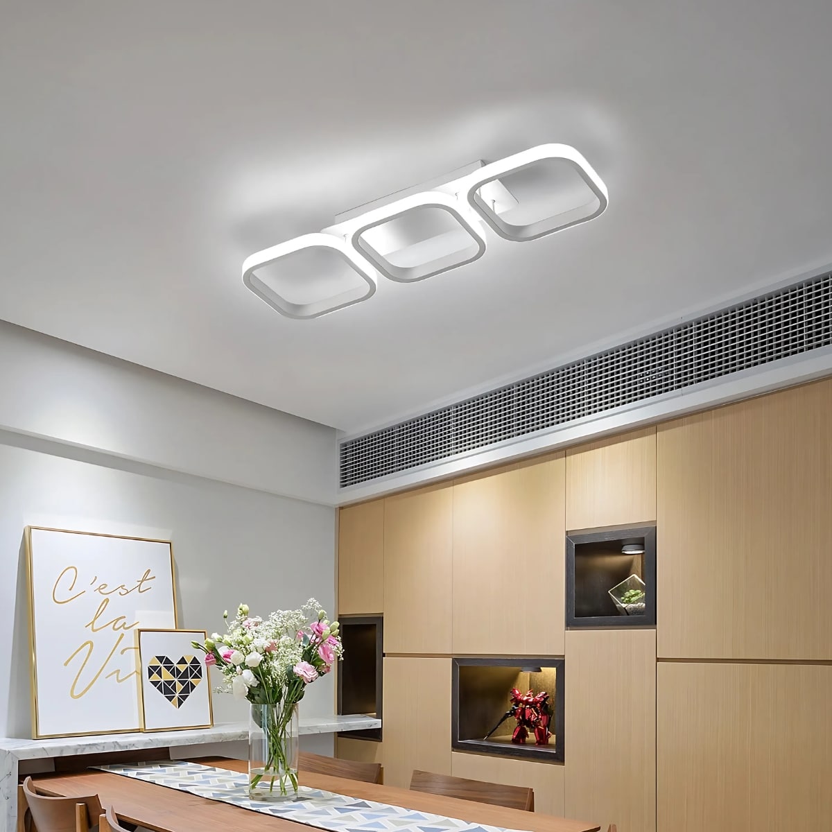 Plafonnier LED moderne 3 carrés
