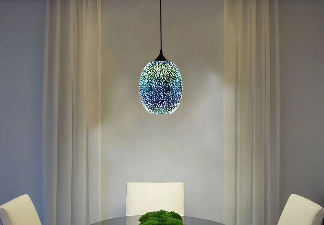 Plafonnier suspendu boule en verre