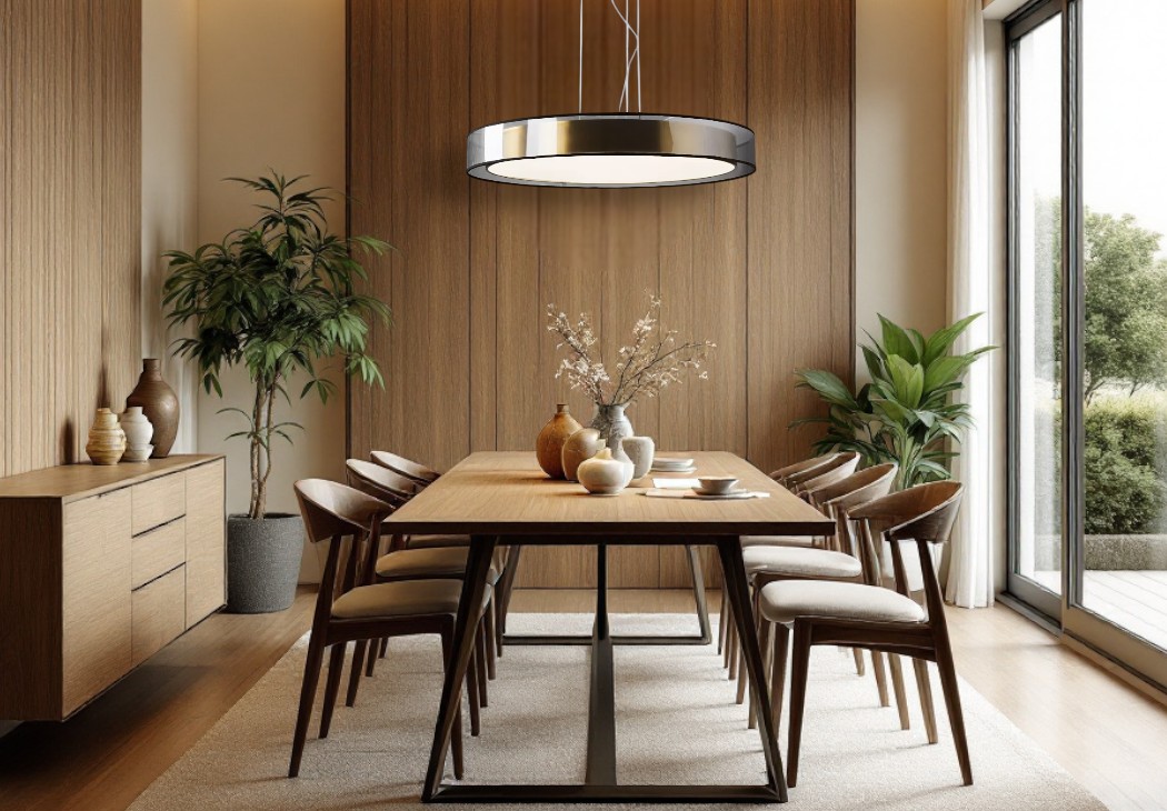 IMG-1050x730-Plafonnier-salle-à-manger-en-cuivre-moderne-minimaliste2