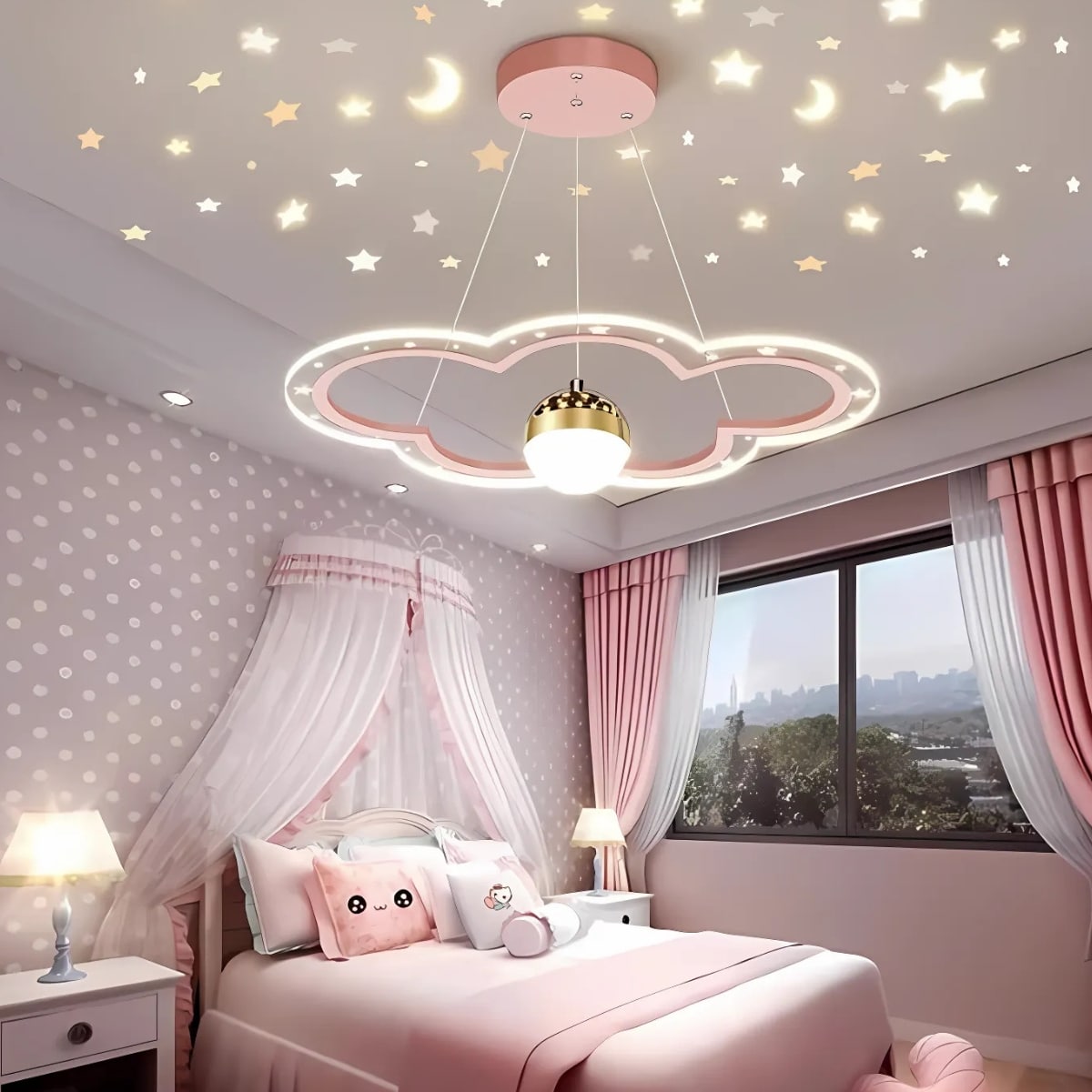 Plafonnier nuage arc-en-ciel pour chambre enfant décor créatif