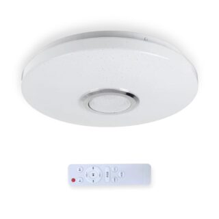 Plafonnier bluetooth avec lumière changeante et haut parleur pour de la musique, avec une télécommande
