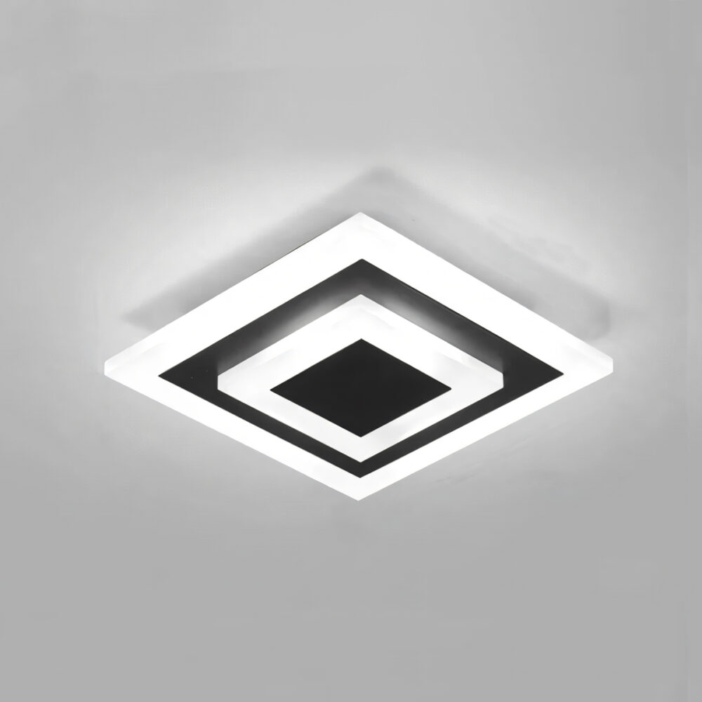 Plafonnier pour WC carré moderne fixé au plafond