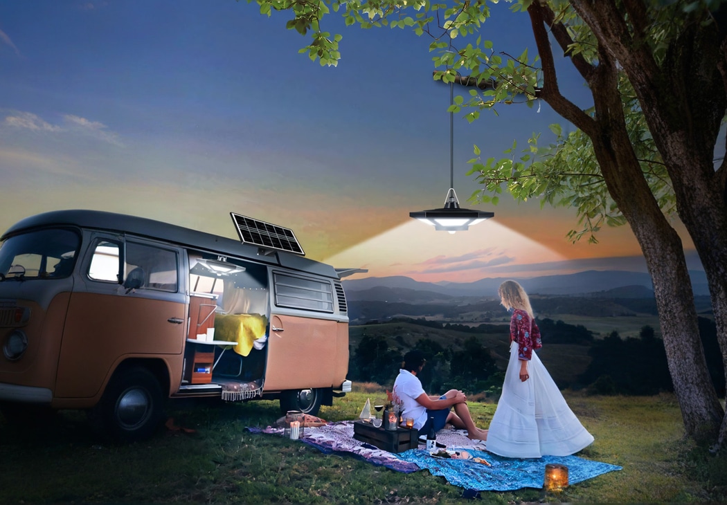 Plafonnier solaire sans branchement électrique au style raffiné