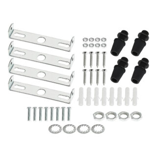 Kit fixation plafonnier ensemble de 4 sur un fond blanc uni