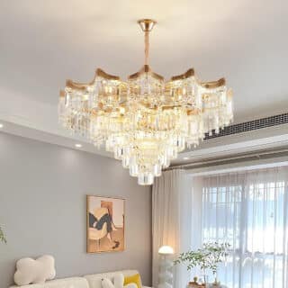 Lustre plafonnier au design impérial en cristal