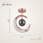 Dimensions du plafonnier lune : 20 cm de large, 25 cm de haut
